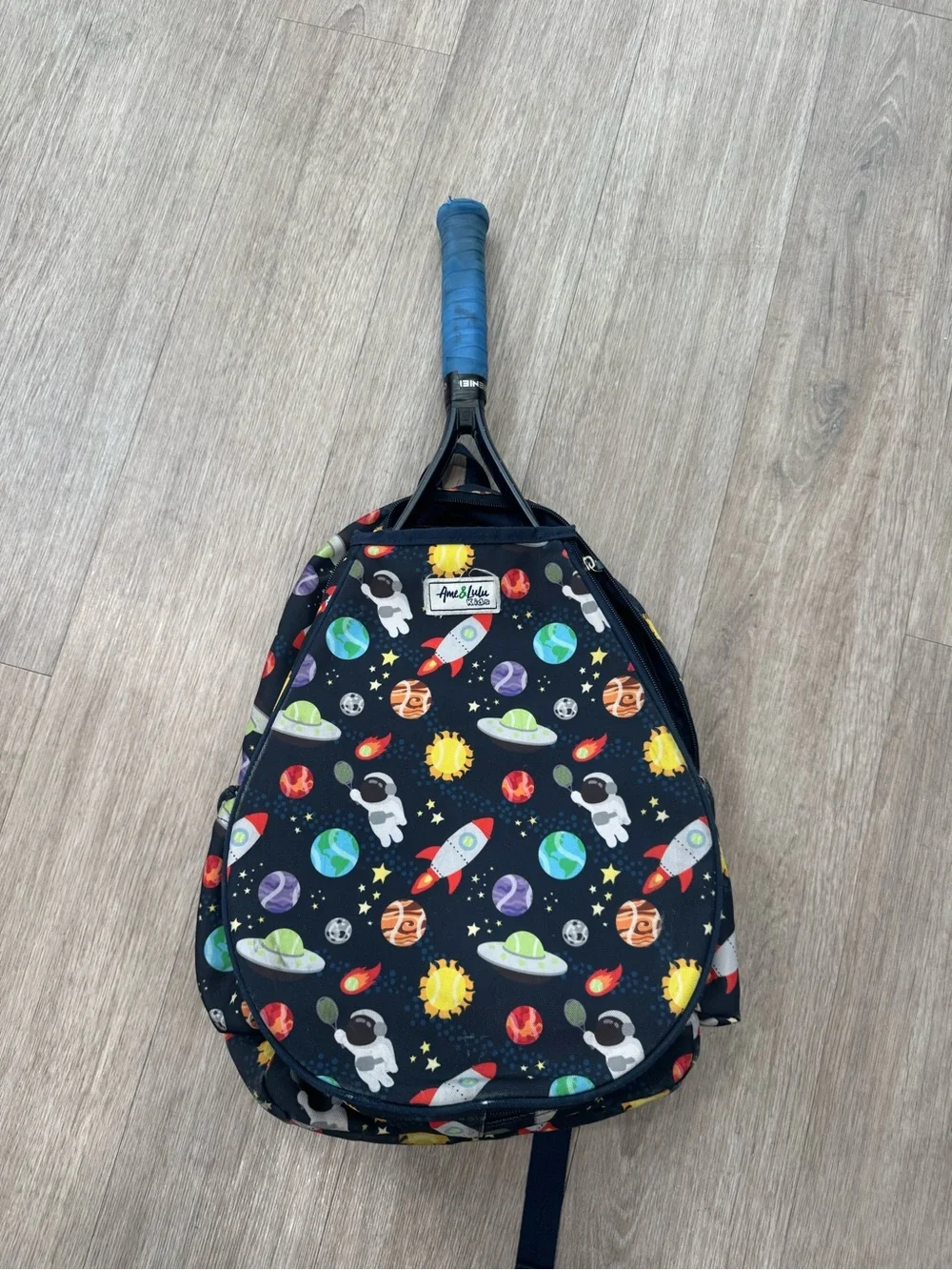 Ame & Lulu Kids' Space Print Navy Tennis Backpack